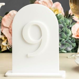 White acrylic table #’s 1-15